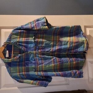 Vintage Moda Internazionale Forelli Plaid Button Down Short Sleeve Top